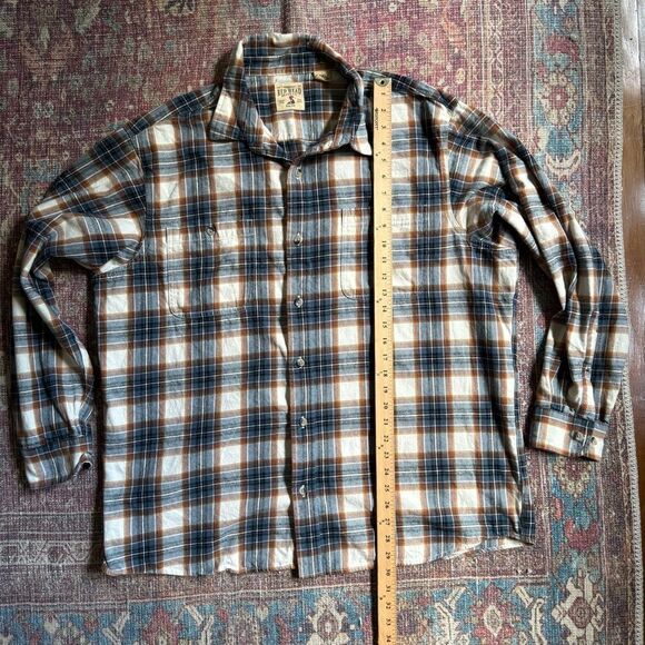 Red Head 2XL Men's Plaid Flannel Shirt - Blue and Brown 100% Cotton - Picture 2 of 8